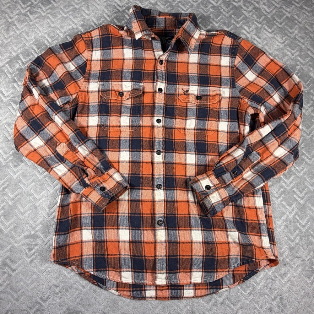 American Eagle Outfitters Heritage Vintage Y2K 2000s Flannel Shirt Orange Large